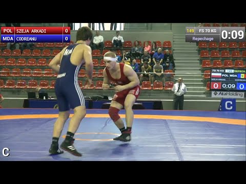 Repechage FS - 70 kg: Alexandru CODREANU (MDA) df. Arkadiusz SZEJA (POL) by TF, 12-2