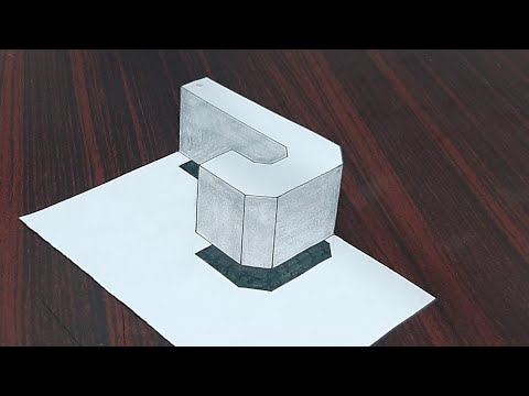 How To Draw 3d Floating Letter J - Drawing Floathing Letters - 3d Drawing on Paper - 3d Trick Art