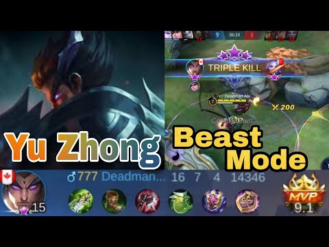 Yu Zhong, real monster👹 unleashed | Nerfed Yu Zhong insane gameplay | Mobile Legends