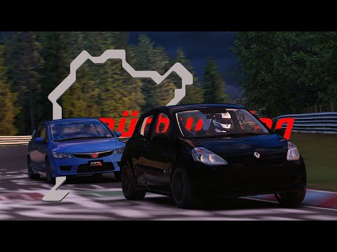 FWD BATTLE ! Civic FD2R chasing a Clio 3RS on Nordschleife - AN6EL