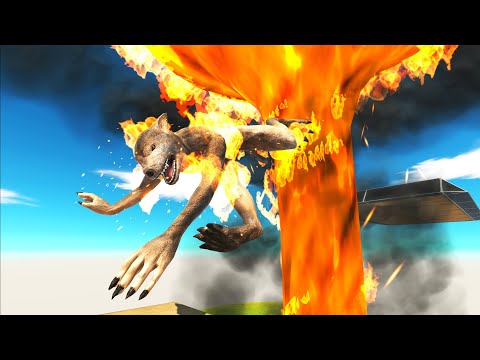 JUMP OVER FIRE TORNADO | Animal Revolt Battle Simulator