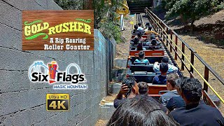 June 2024 Gold Rusher Roller Coaster On Ride 4K POV Six Flags Magic Mountain