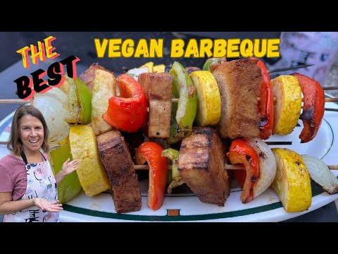 Easy Vegan Barbeque! Grilled Vegetables & Marinated Tofu Recipe  | High Protein Vegan Meal