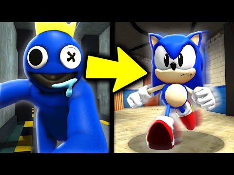 BLUE BECAME SONIC AND ALL THE RAINBOW FRIENDS MONSTERS ALSO TURNED INTO TAILS AND JET