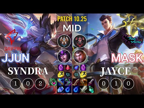 GRF jjun Syndra vs RNW Mask Jayce Mid - KR Patch 10.25