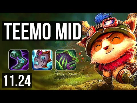 TEEMO vs MALZAHAR (MID) | 900K mastery, Dominating | KR Diamond | 11.24