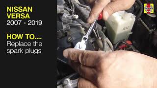 How to Replace the spark plugs on the Nissan Versa 2007 to 2019