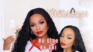 NO GLUE NO GEL 🙅🏽‍♀️, Glueless wig install ft Tinashe hair