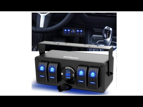 Nilight Waterproof Rocker Switch Box 12V ON Off Switch with QC 3.0 USB Charger & Voltmeter