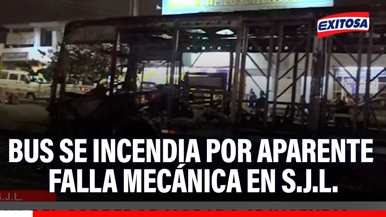 🔴🔵Bus del corredor morado se incendia en la entrada a Jicamarca en S.J.L.