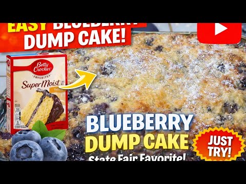 Blueberry Dump Cake with Frozen Blueberries - the perfect dessert! #dumpcake