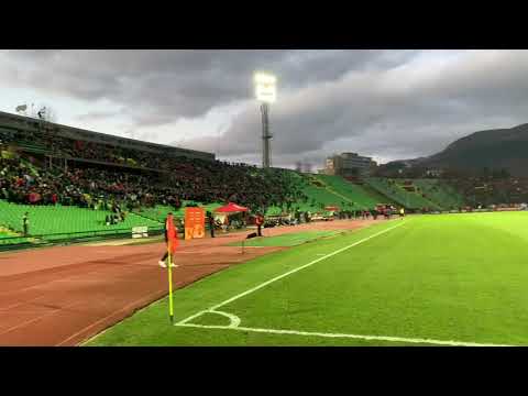 Slavlje nakon pogodka Sarajeva za vodstvo na derbiju