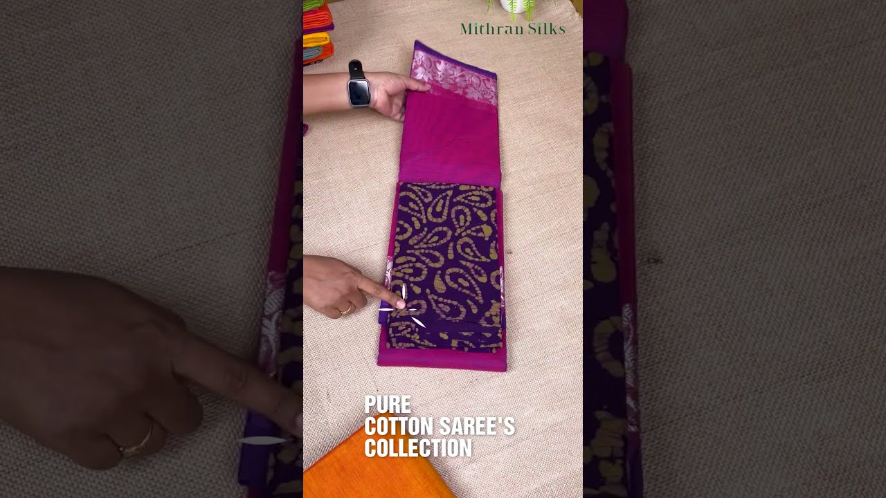 Pure Cotton Sarees with Zari border & brocade blouse Collections by MithranSilks