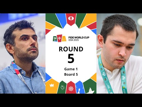 🇦🇲 Gabriel Sargissian – Nodirbek Yakubboev 🇺🇿| FIDE World Cup 2025 | Round 5 | Game 1| Board 5