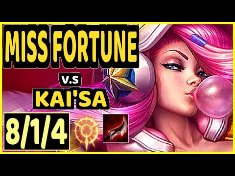 FREEZE (MISS FORTUNE) vs KAI'SA - 8/1/4 KDA BOTTOM ADC GAMEPLAY - EUW Ranked GRANDMASTER
