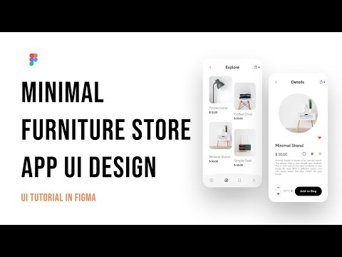 Minimal Furniture Ecommerce App UI Design using Figma (App UIUX Design | Tutorial For Beginners)
