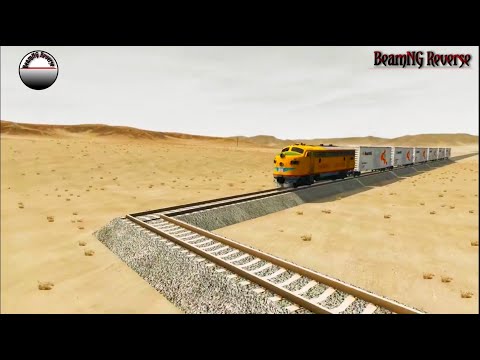 Trains vs 90 Degree Turn Crashes Reverse - BeamNG Drive