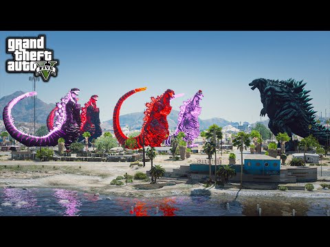 Team Shin Godzilla Vs Godzilla Earth Death Battle ( GTA V MODS)
