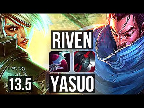 RIVEN vs YASUO (TOP) | 5/0/2, 2.3M mastery, 1400+ games | KR Diamond | 13.5