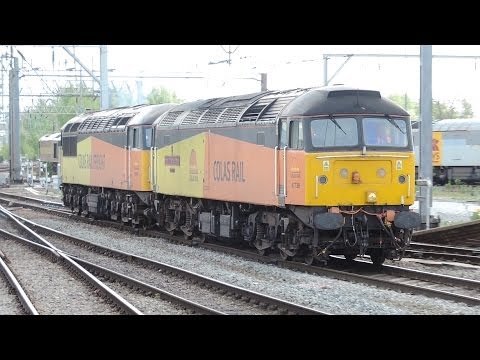 Colas Rail 47739 & 56087 on Washwood Heath to Riblehead at Crewe 26/4/2014