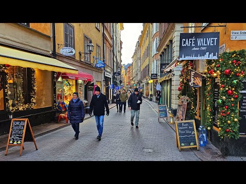 Sweden 🇸🇪 Stockholm - City Center - Drottninggatan and Gamla Stan Old Town - 4K Walk