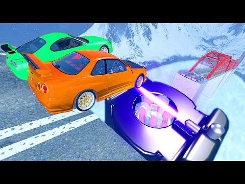 Open Bridge Crashes over Extreme Taser - BeamNG.drive