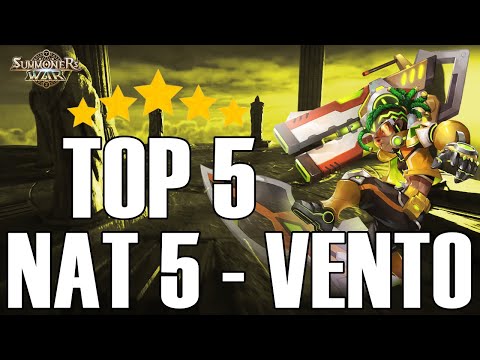 TOP 5 Melhores Nat 5 de Vento - Pergaminho SWC 2022 | Summoners War
