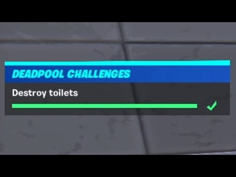 Destroy Toilets Guide – Fortnite (Deadpool Skin Challenges)