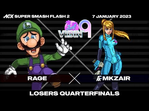 Rage (Luigi) vs MKZaiR (Zero Suit Samus) - Losers Quarterfinals - Just Vibin' 9