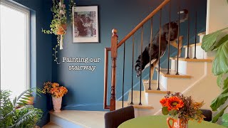 Painting my stair hallway blue | Farrow & Ball Hague Blue | Home Takes Time S2 E5