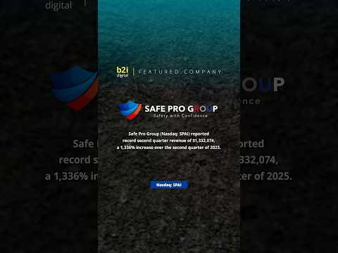 Watch on YouTube: Safe Pro Group reported record second quarter revenue of $1,332,074, a 1,336% increase