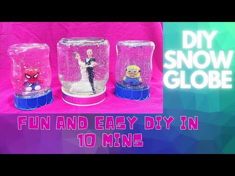 DIY SNOW GLOBE || FUN AND EASY SNOW GLOBE IN 10 MINS || NUTELLA BOTTLE SNOW GLOBE ||