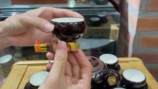 Bộ trà tử sa nâu mật bóng đẹp lộng lẫy