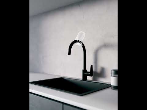 kielle Harmonia - Baterie chiuvetă, negru mat 10523104