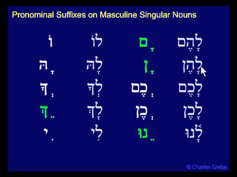 14.02   Pronominal Suffixes on Masculine Singular Nouns