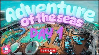 Adventure of the Seas Day 1 | Full Balcony Room Tour, Embarkation, Casino & Dining Experience!