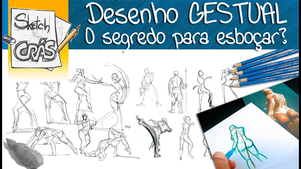 Desenho GESTUAL, o SEGREDO para ESBOÇAR? - Sketch Crás