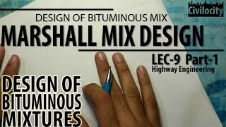 Marshall Mix Design | Lec-9 Part-1 | GATE