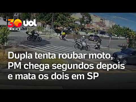 Dupla tenta roubar moto, PM chega segundos depois e mata os dois em Santo André (SP)