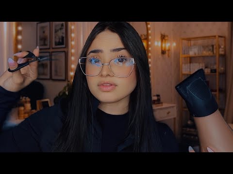 ASMR:CABELEIREIRA TÓXICA FAZ LAVAGEM E CORTE AGRESSIVO!