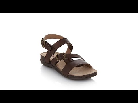 PureSole "Madison" Leather Buckled Flat Sandal
