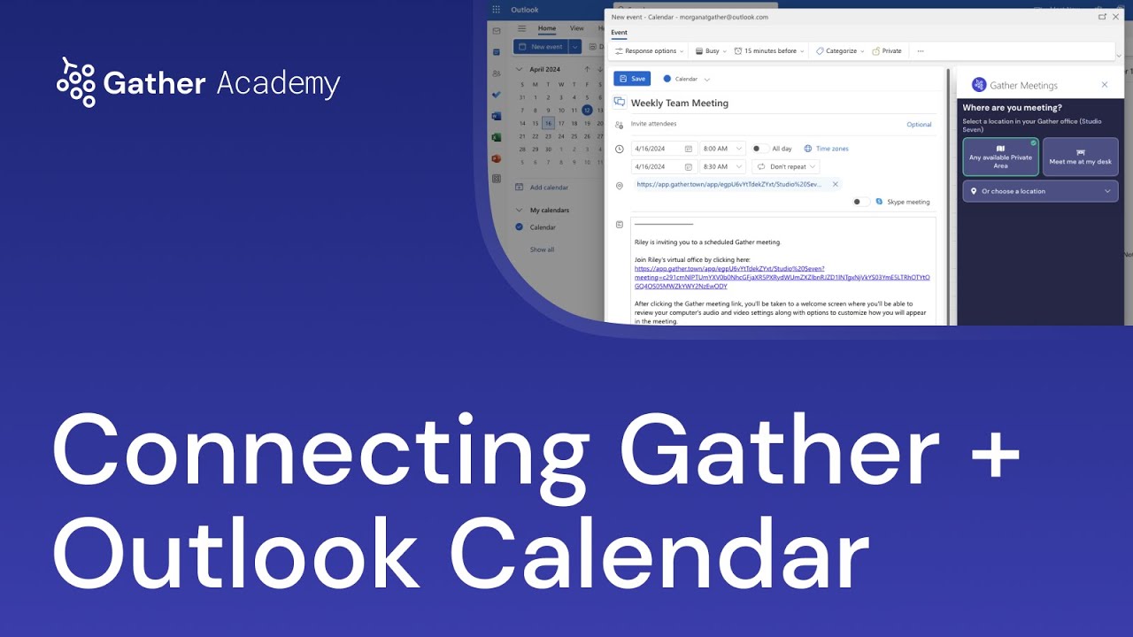 How to Connect Gather and Outlook Calendar