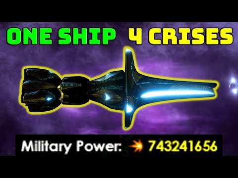 Can I beat ALL 4 Crises with ONE SHIP at 200x difficulty in Stellaris?