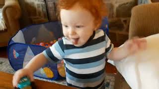We got a package!!! & Caelan has a mullet! LOL