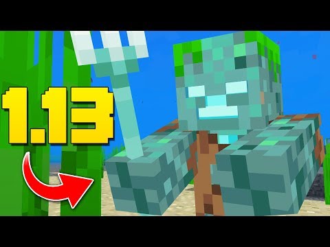 NEW Minecraft "DROWNED" Mob! Shipwrecks, New Items (Minecraft 1.13 Snapshot Update)