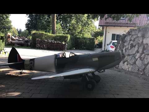 Mick Reeves 1/4 Spitfire first test run after heavy crash