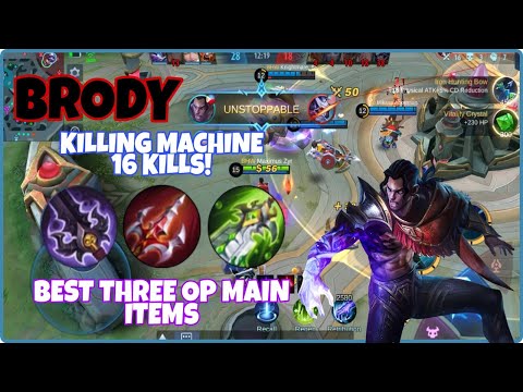 BRODY OVERPOWER! USING THREE BEST ITEMS BUILD! & PROPER ROTATION | Mobile Legends Bang Bang