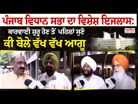 ਪੰਜਾਬ ਵਿਧਾਨ ਸਭਾ ਦਾ ਵਿਸ਼ੇਸ਼ ਇਜਲਾਸ: ਕਾਰਵਾਈ ਸ਼ੁਰੂ ਹੋਣ ਤੋਂ ਪਹਿਲਾਂ ਸੁਣੋ ਕੀ ਬੋਲੇ ਵੱਖ ਵੱਖ ਆਗੂ