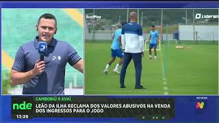 Avaí questiona preços de ingressos antes de jogo com Camboriú