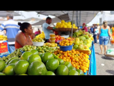 Preços de frutas e verduras a 5 e 3 reais na feirinha de buenos Aires Pernambuco 